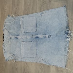 Distressed Blue Jean Romper